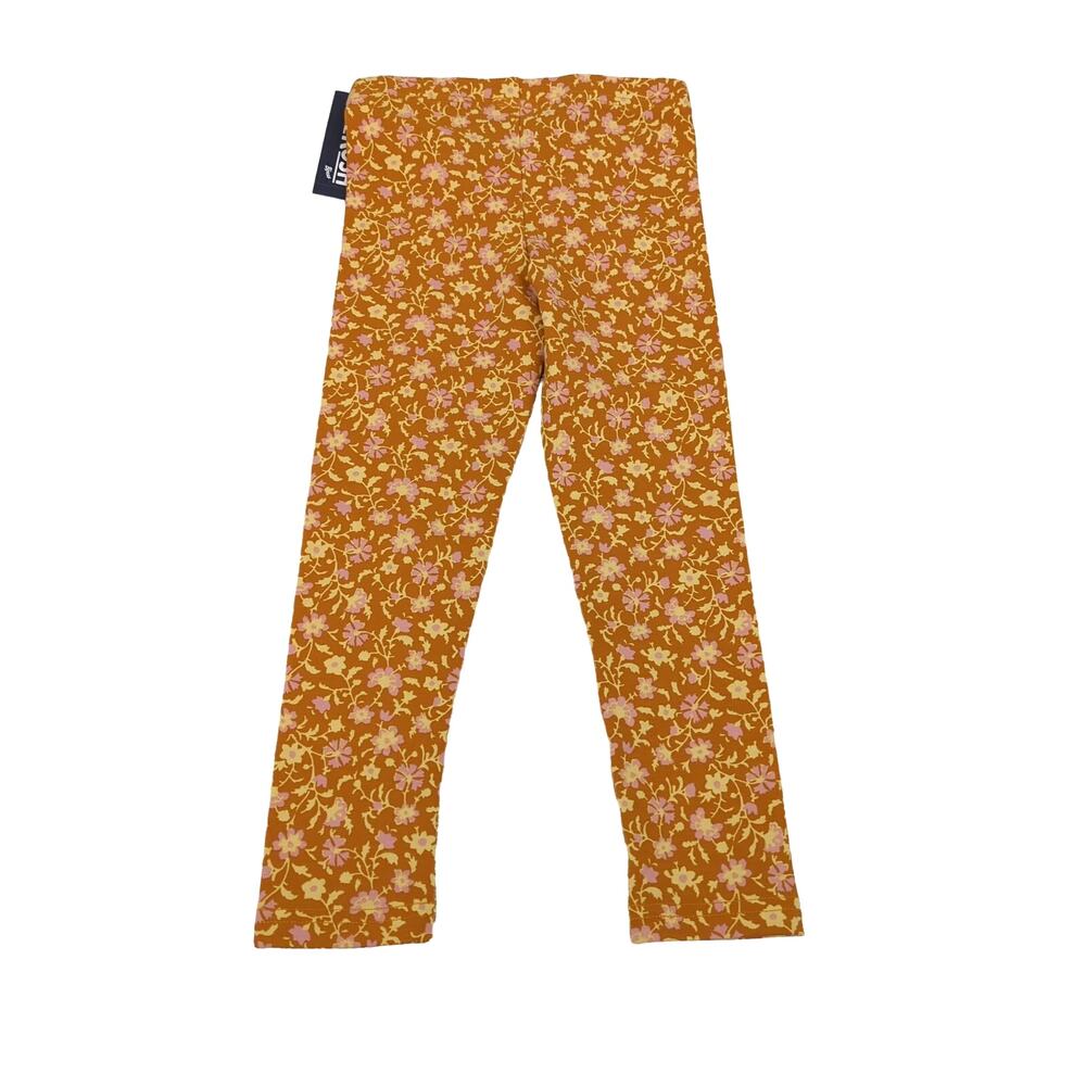 NWT OshKosh B'gosh Floral Orange Pants Girls 4 Stretchy Waist - Picture 2 of 4